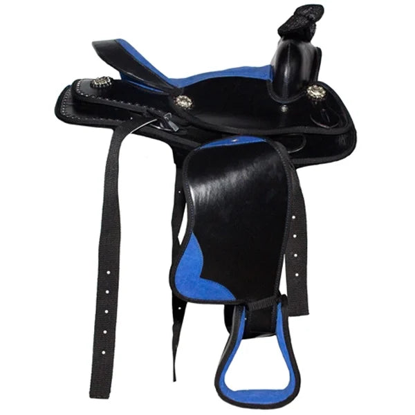 Western Saddle - Royal Blue Suede