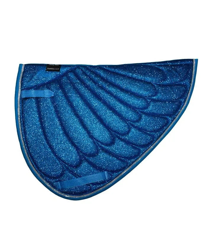 Unicorn Wing Glitter Rhinestone Saddle Pads (Rounded)