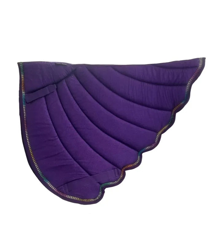 Unicorn Wing Multicolored Rhinestone Saddle Pads (Scalloped)