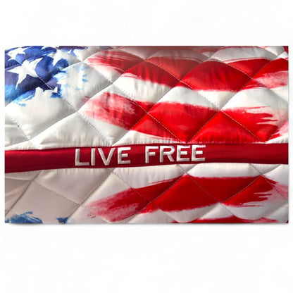 Patriotic Flag Saddle Pad – “Live Free” Edition