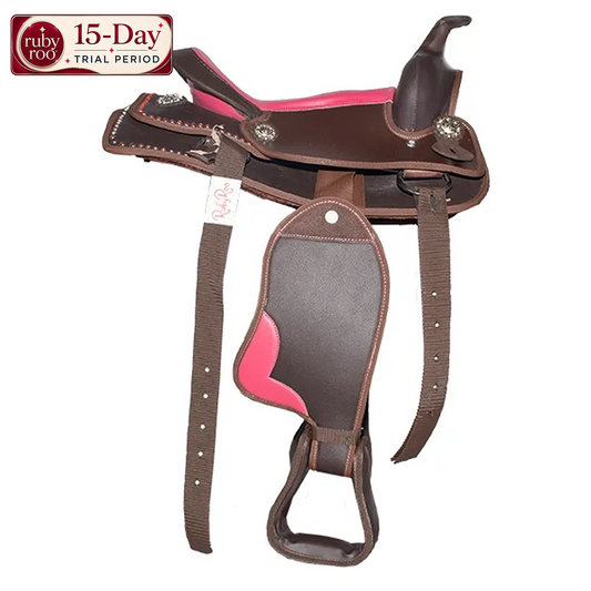 Western Saddle - Pink Faux Leather