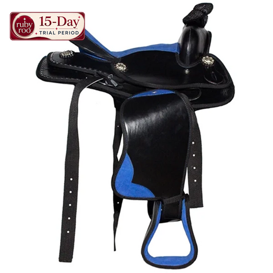 Western Saddle - Royal Blue Suede