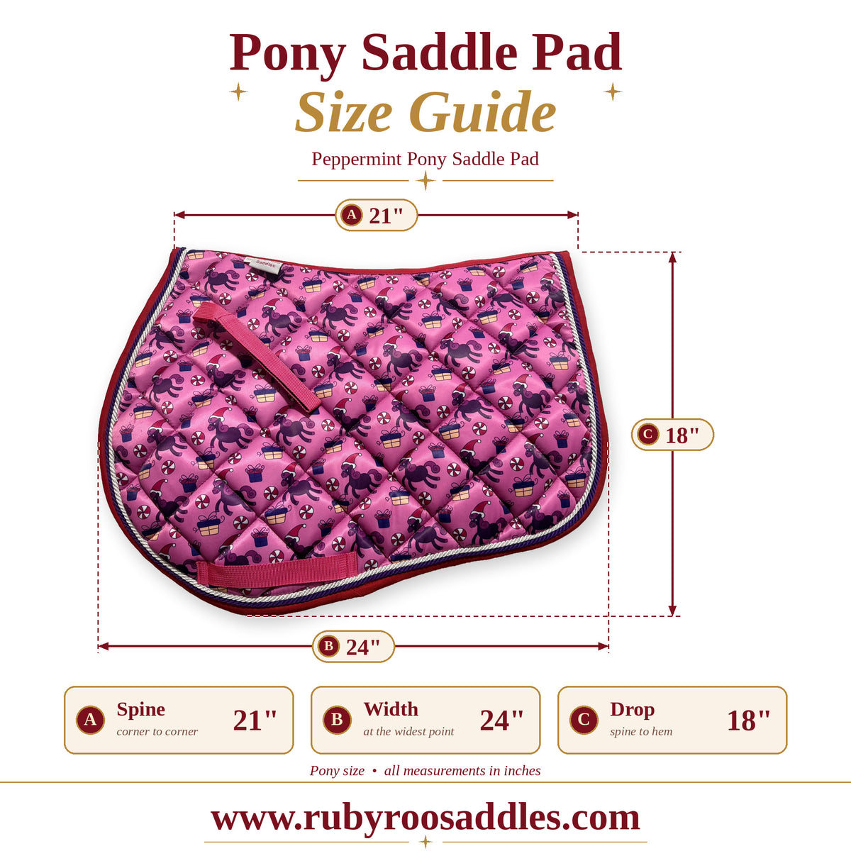 Peppermint Pony Holiday Pad and Pony Bonnet