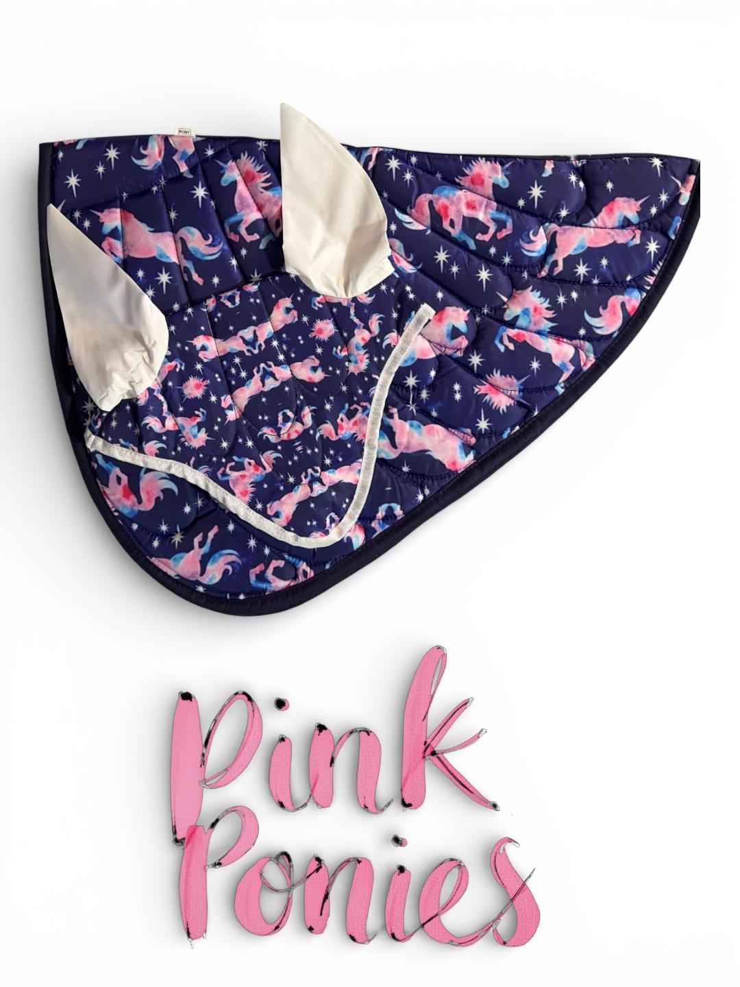 Kids Pony Saddle Pad and Bonnet Sets | Print Cotton Quilted