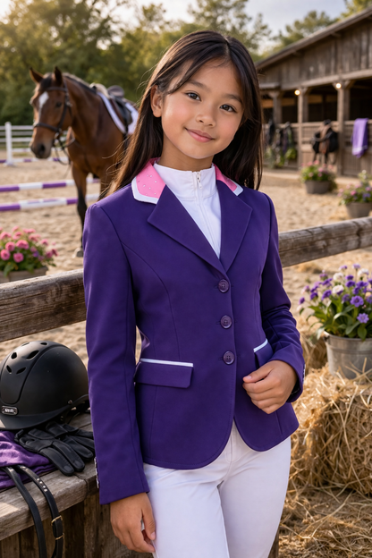 Ruby Roo Essentials Show Jacket – Purple & Pink - Rhinestone Overlay