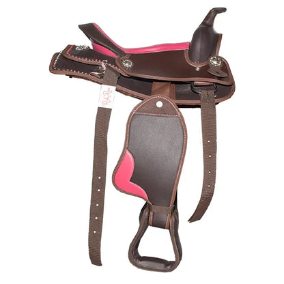 Western Saddle - Pink Faux Leather