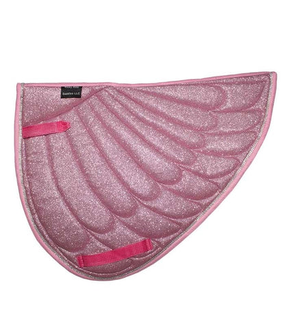 Unicorn Wing Glitter Rhinestone Saddle Pads (Rounded)