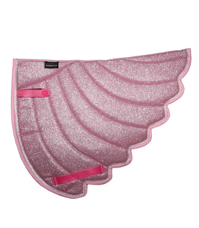 Unicorn Wing Glitter Rhinestone Saddle Pads (Scalloped)