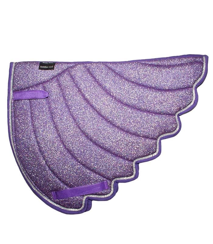 Unicorn Wing Glitter Rhinestone Saddle Pads (Scalloped)