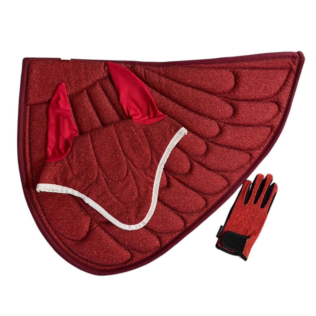 RED GLITTER WING SET