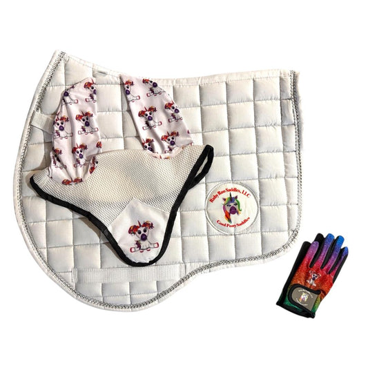 TOODLES WHITE COTTON SET - RHINESTONE PIPING